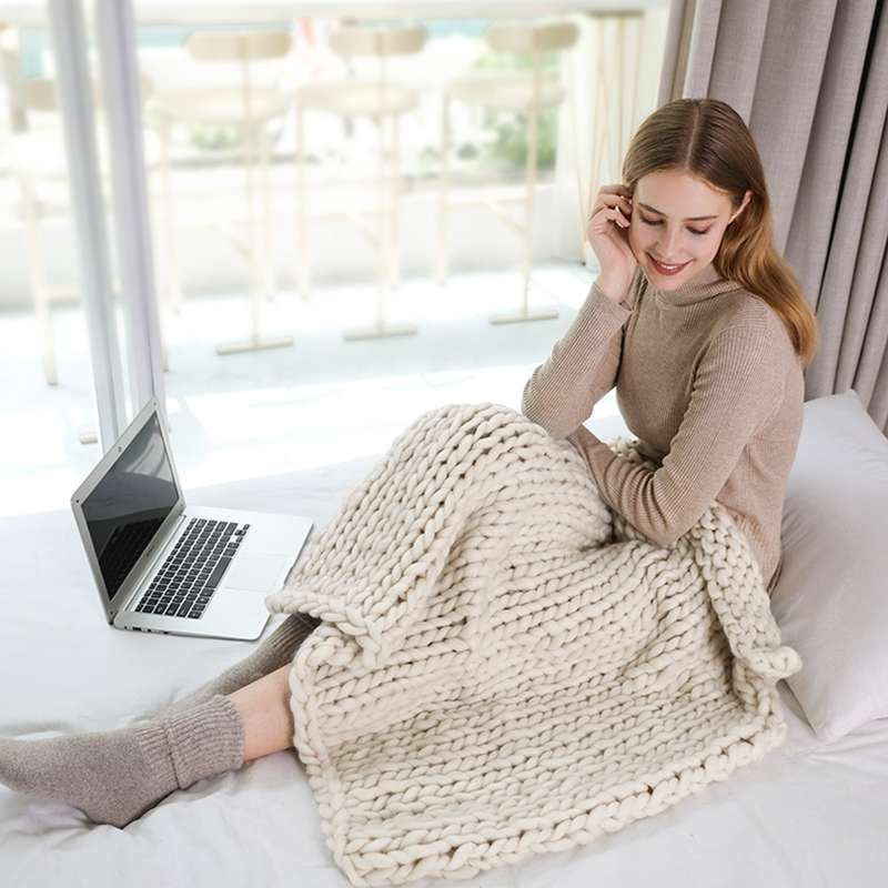 Fashion Handmade Polyester Blanket, Size:60X60cm(Yellow)
