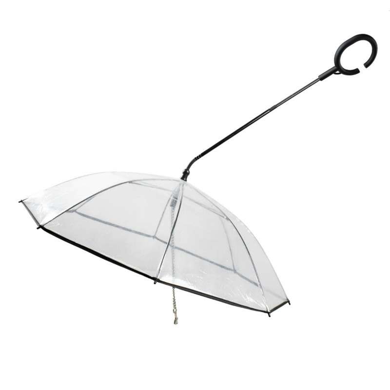 Pet Umbrella Transparent Adjustable Rainy Dog Walking Leash