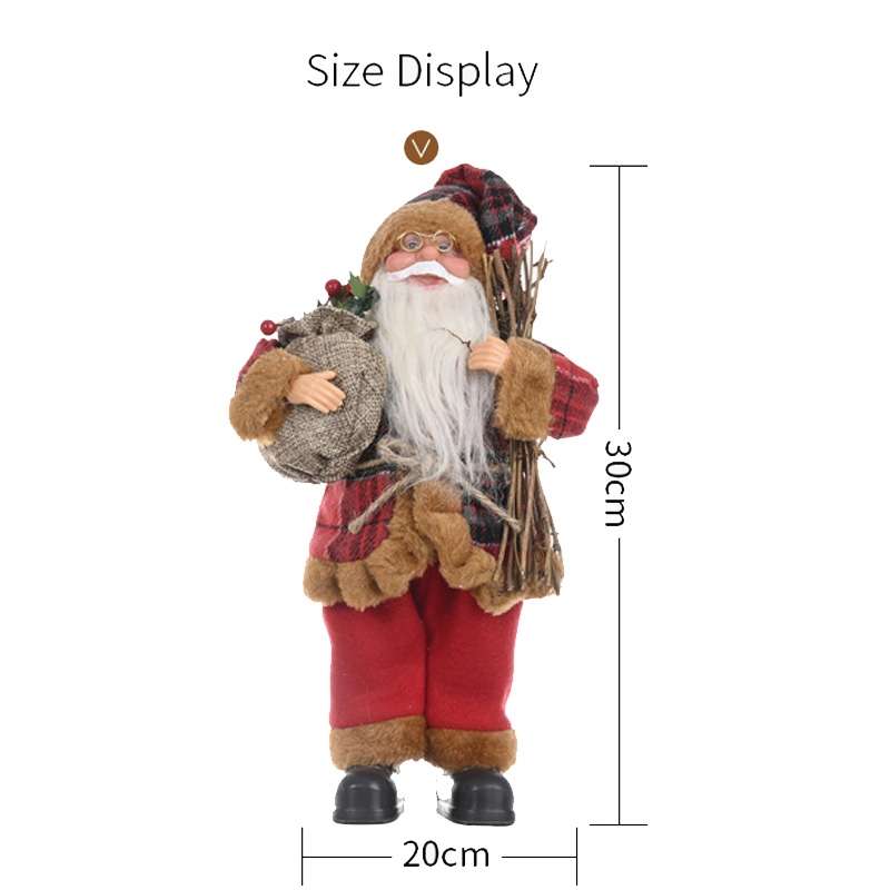 Christmas Decoration Standing Santa Claus Doll Christmas Backpack Old Man Doll Ornaments, Specificat
