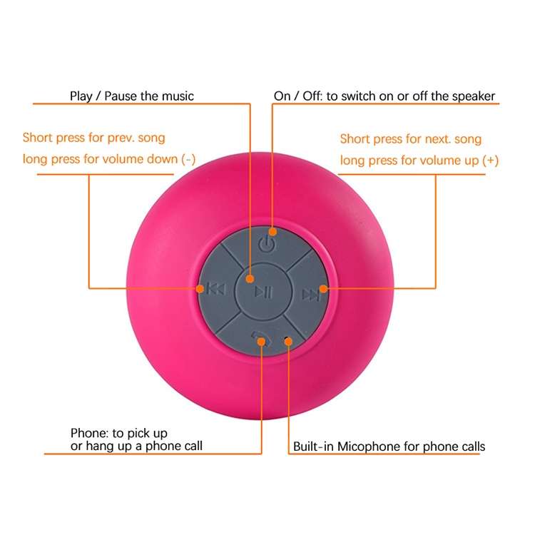Mini Portable Subwoofer Shower Wireless Waterproof Bluetooth Speaker Handsfree Receive Call Music Su