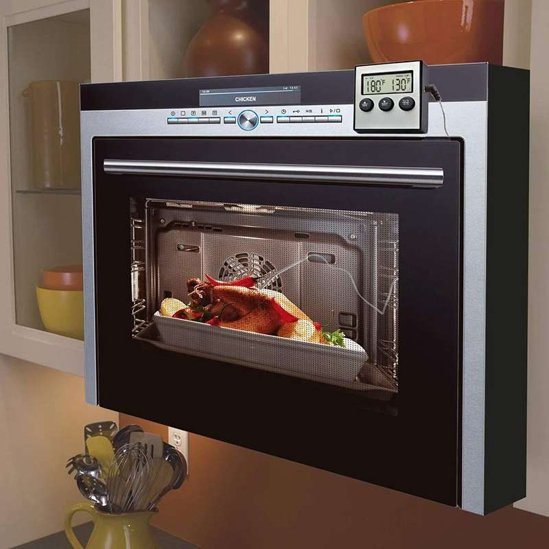 Digital Oven Thermometer Kitchen Food Cooking Meat BBQ Probe Thermometer Timer Water Milk Temperatur
