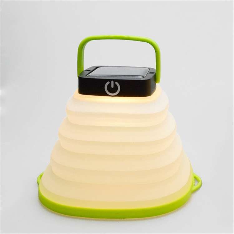 Folding Solar Lamp Outdoor Camping Tent Lamp LED Camping Lamp(Green)