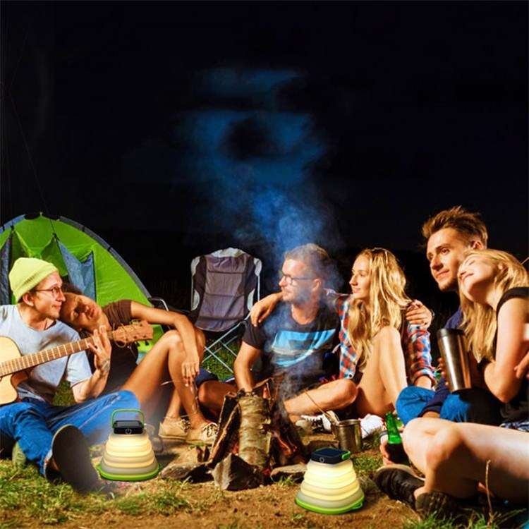 Folding Solar Lamp Outdoor Camping Tent Lamp LED Camping Lamp(Green)