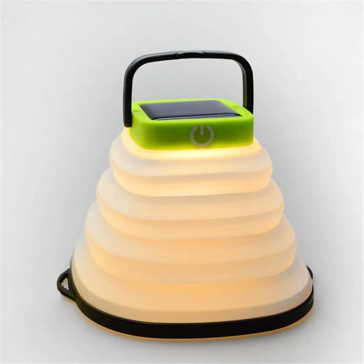 Folding Solar Lamp Outdoor Camping Tent Lamp LED Camping Lamp(Green)
