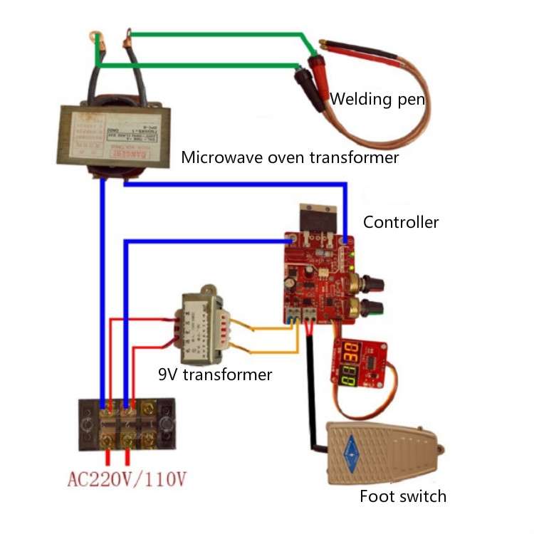 NY-D01 Spot Welding Machine Control Board Adjustment Time Current Digital Display Control Board, Mod