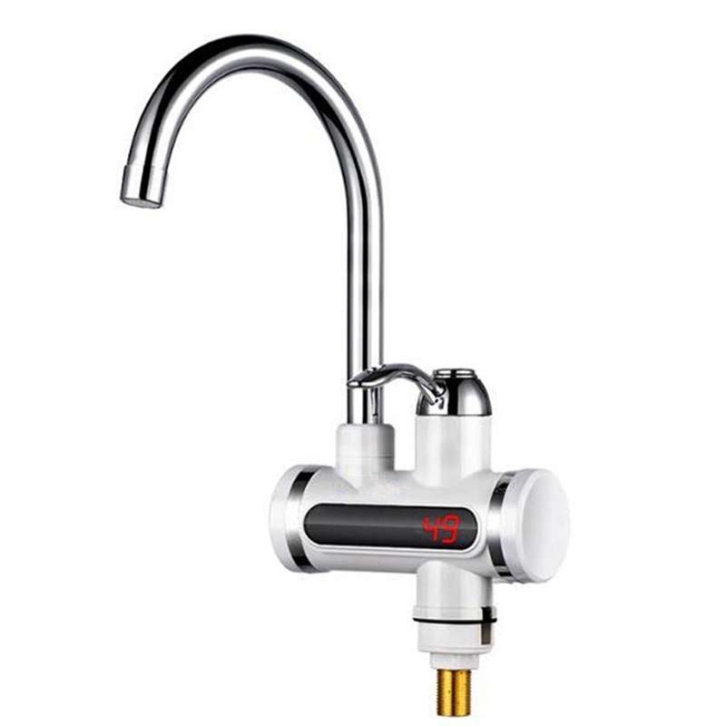 220V Kitchen Tankless Water Heater Instant Electric Faucet Electric Heater Tap with Temperature Disp