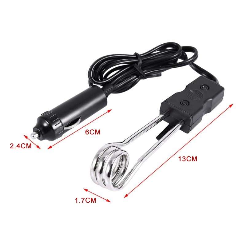 Portable 12V/24V Electric Car Boiled Immersion Water Heater Traveling Camping Picnic, Voltage:12V(Bl