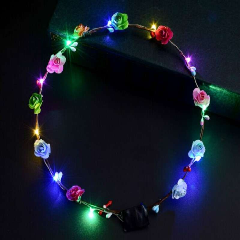3 PCS Ten Lights Flash Garland Headband(Random Color and Style)