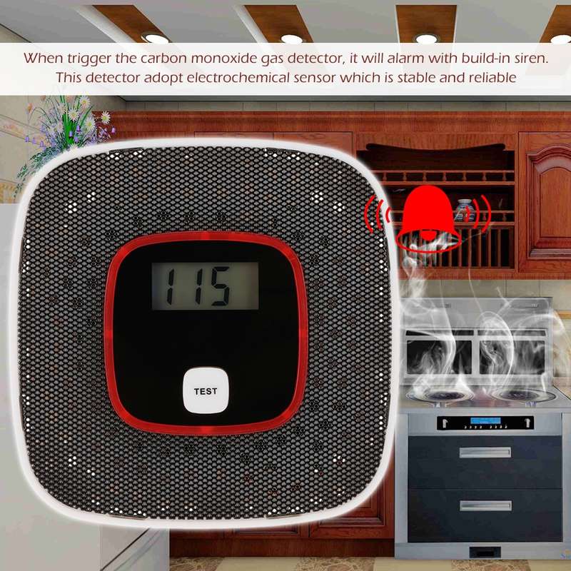 Carbon Monoxide Detector Gas Alarm Sensor Poisoning Gas Tester Human Voice Warning Detector with LCD