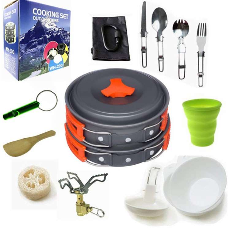 Camping cookware Outdoor cookware set(Black)