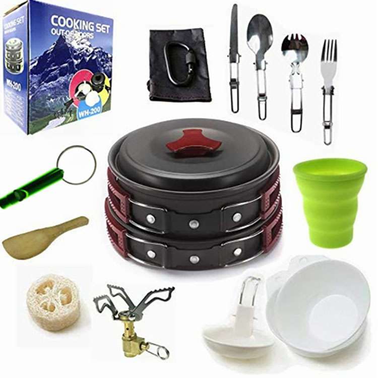 Camping cookware Outdoor cookware set(Black)
