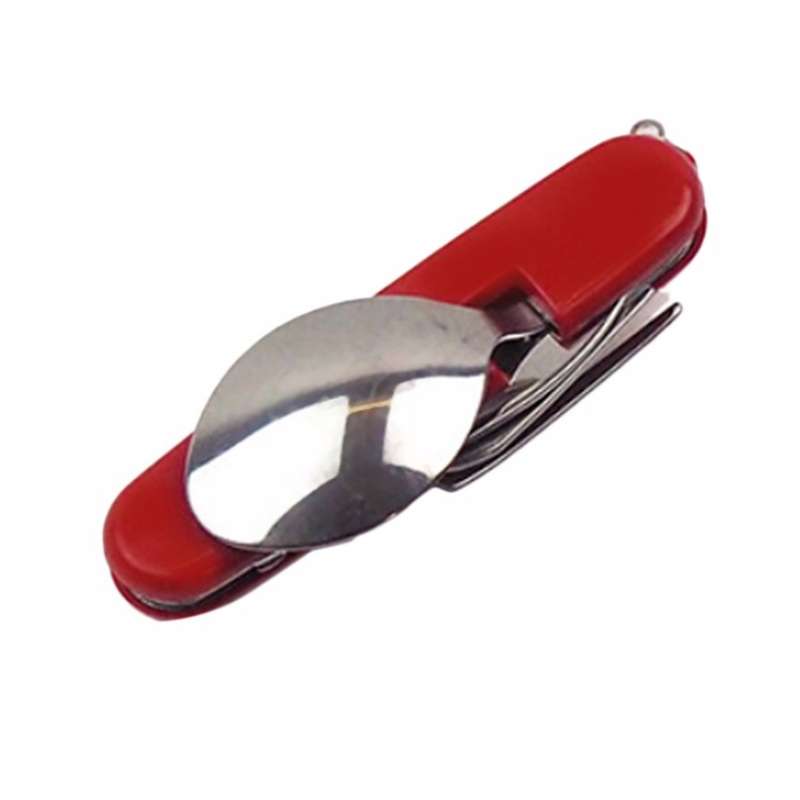 Outdoor Tableware Stainless Steel Spoon / Fork / Knife / Bottle Opener 4 in 1 Multifunctional Foldin