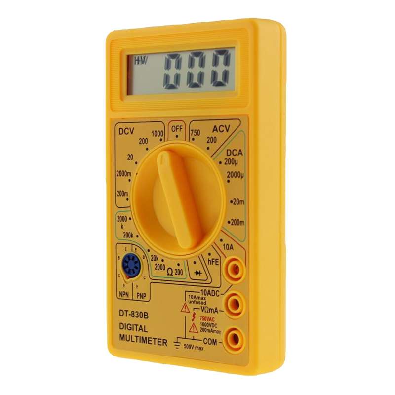 DT-830B Handheld Digital Multimeter Ammeter Voltmeter Digital Display Universal Tester Meter(Yellow)