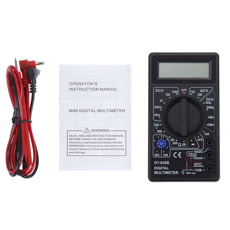 DT-830B Handheld Digital Multimeter Ammeter Voltmeter Digital Display Universal Tester Meter(Yellow)