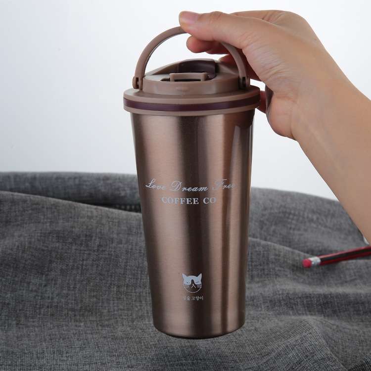 500ML Portable Stainless Steel Creative Gift Coffee Cup Office Vacuum Thermos Mug(Navy Blue)