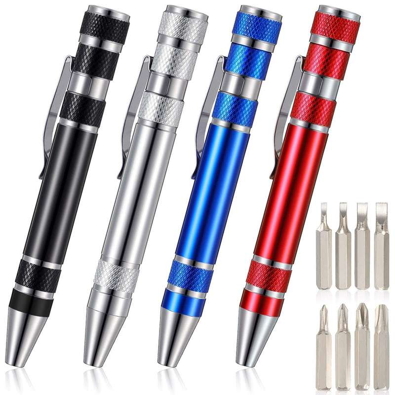 8 In 1 Multifunctional Mini Aluminum Tool Pen Screwdriver Set(Black)
