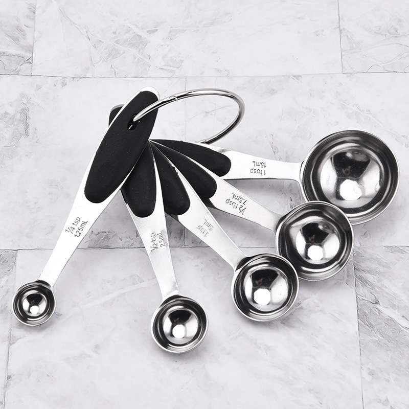 5 in 1 Stainless Steel Measuring Spoon Set Coffee Spoon Baking Kitchen Gadget, Style:Measuring Spoon