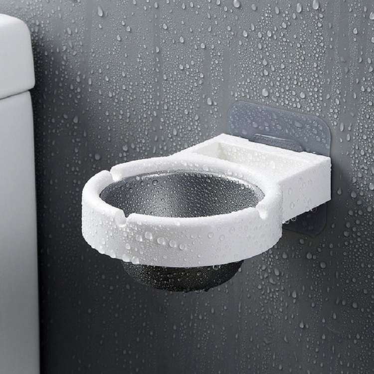 Creative Personality Household Bathroom Wall-mounted Split Ashtray(White)