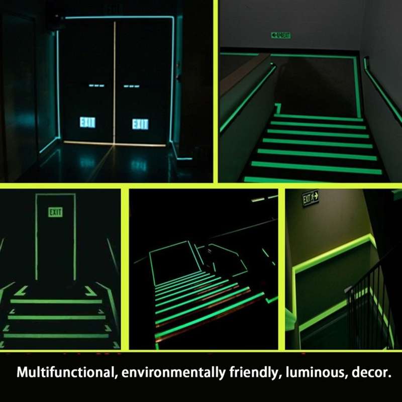 Reflective Glow Tape Self-adhesive Sticker Removable Luminous Tape Fluorescent Glowing Dark Striking
