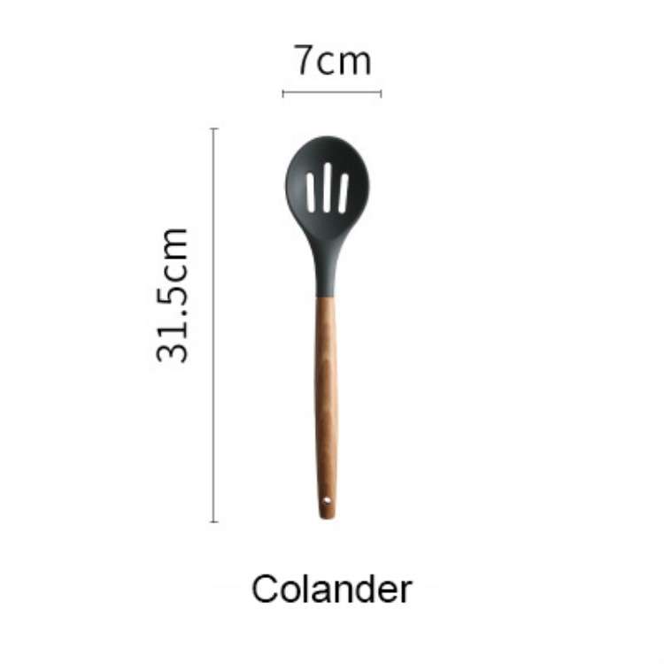 Silicone Wood Handle Spatula Heat-resistant Soup Spoon Non-stick Special Cooking Shovel Kitchen Tool
