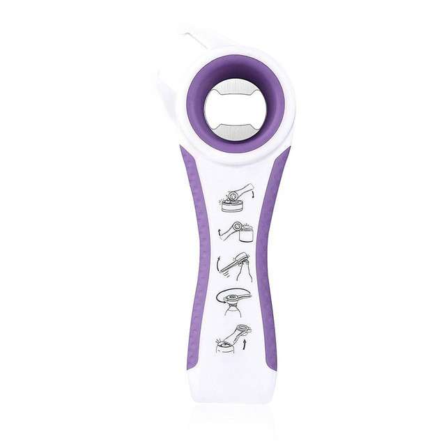 5 in 1 Multifunctional Plastic Bottle Opener Beer Opener Kitchen Tool(White&Green)