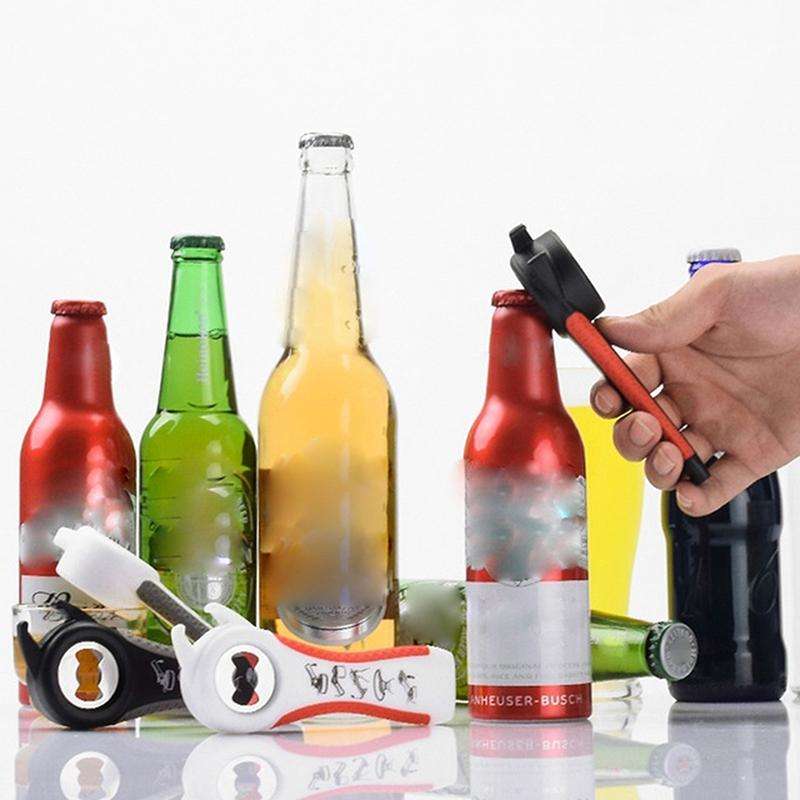 5 in 1 Multifunctional Plastic Bottle Opener Beer Opener Kitchen Tool(White&Green)