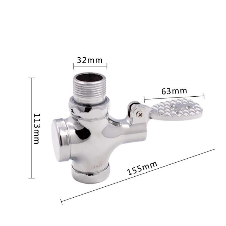 1 Inch Stool Flushing Valve Foot Pedal Urinal Delay Valve Squatting Toilet Flushing Valve, Style:All