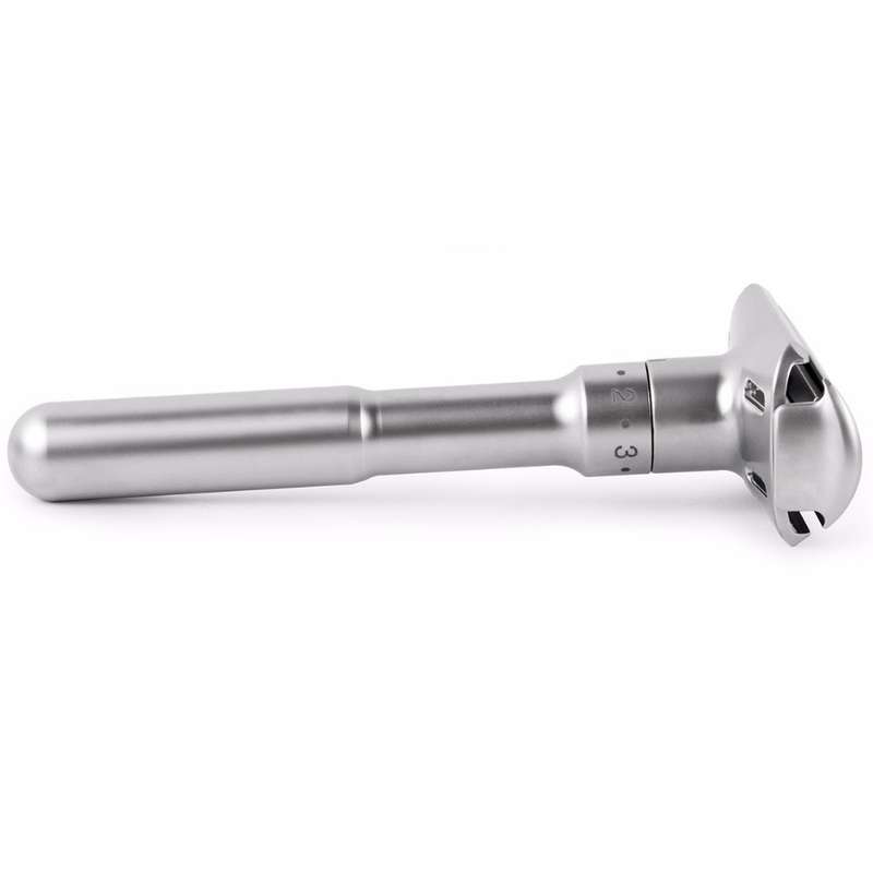 Adjustable Safety Razor Double Edge Classic Mens Shaving Hair Removal Shaver with 5 Blades(Silver Gr