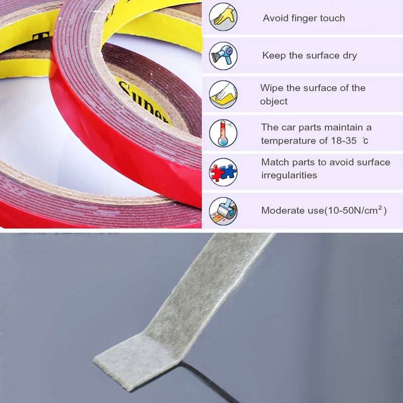 3M High Temperature Acrylic Foam Double Sided Tape Seamless Adhesive Tape Sticker(0.8cm)