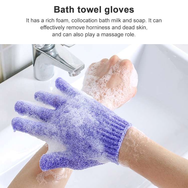 5 PCS Shower Bath Gloves Exfoliating Spa Massage Scrub Body Glove(Blue)