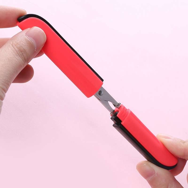 Portable Shears Paper Cutting Folding Safety Mini Stationery Scissors(Blue)