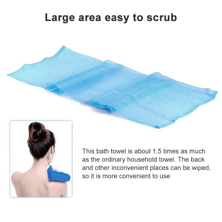 2 PCS Long Nylon Mesh Bath Shower Body Washing Clean Exfoliate Puff Scrubbing Towel Cloth Scrubbers