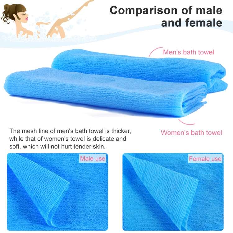 2 PCS Long Nylon Mesh Bath Shower Body Washing Clean Exfoliate Puff Scrubbing Towel Cloth Scrubbers
