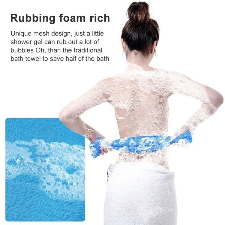 2 PCS Long Nylon Mesh Bath Shower Body Washing Clean Exfoliate Puff Scrubbing Towel Cloth Scrubbers