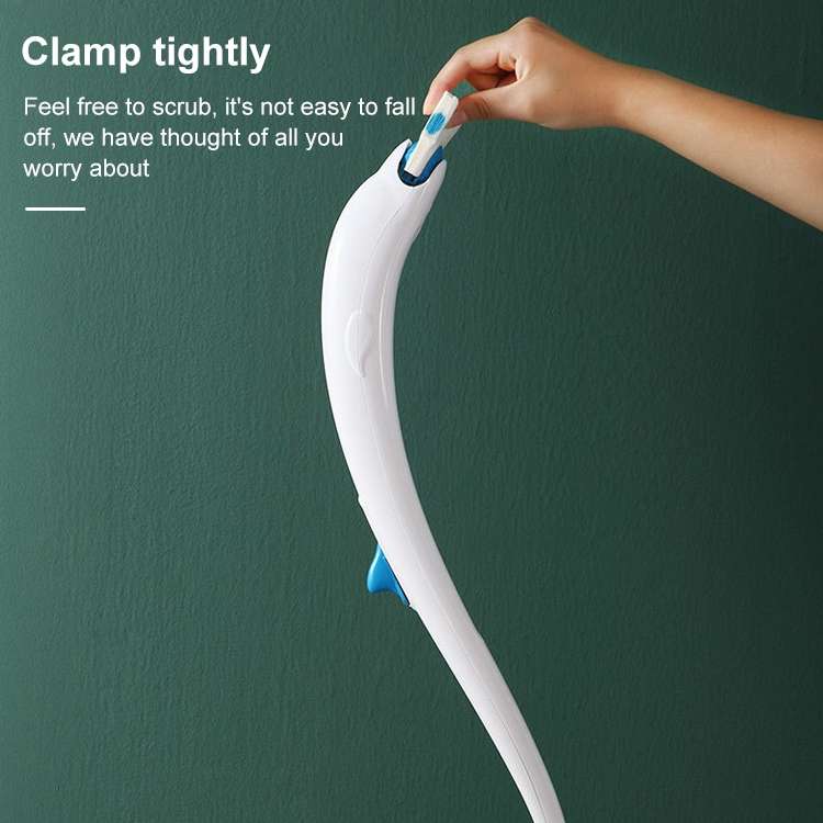 Disposable Toilet Brush Household Toilet Brush with Detergent, Style:Dolphin