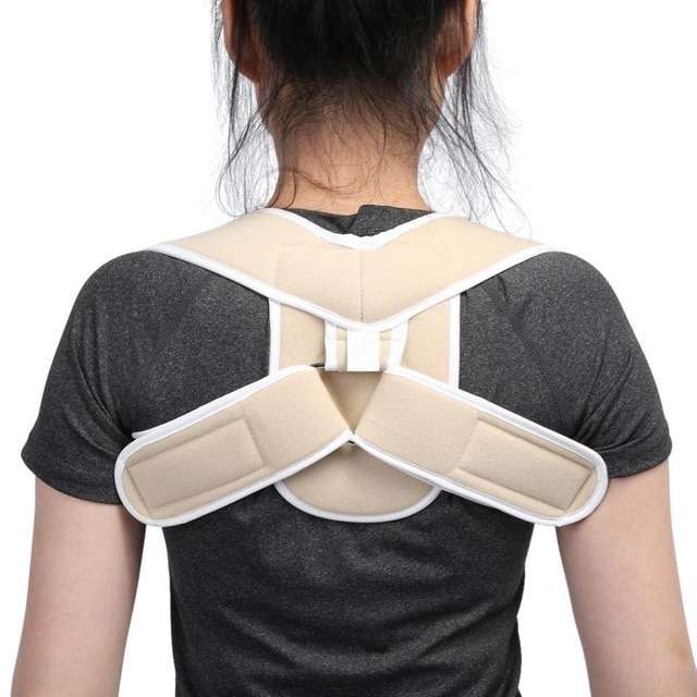 Adjustable Upper Back Shoulder Support Posture Corrector Adult Corset Spine Brace Back Belt, Size:M(