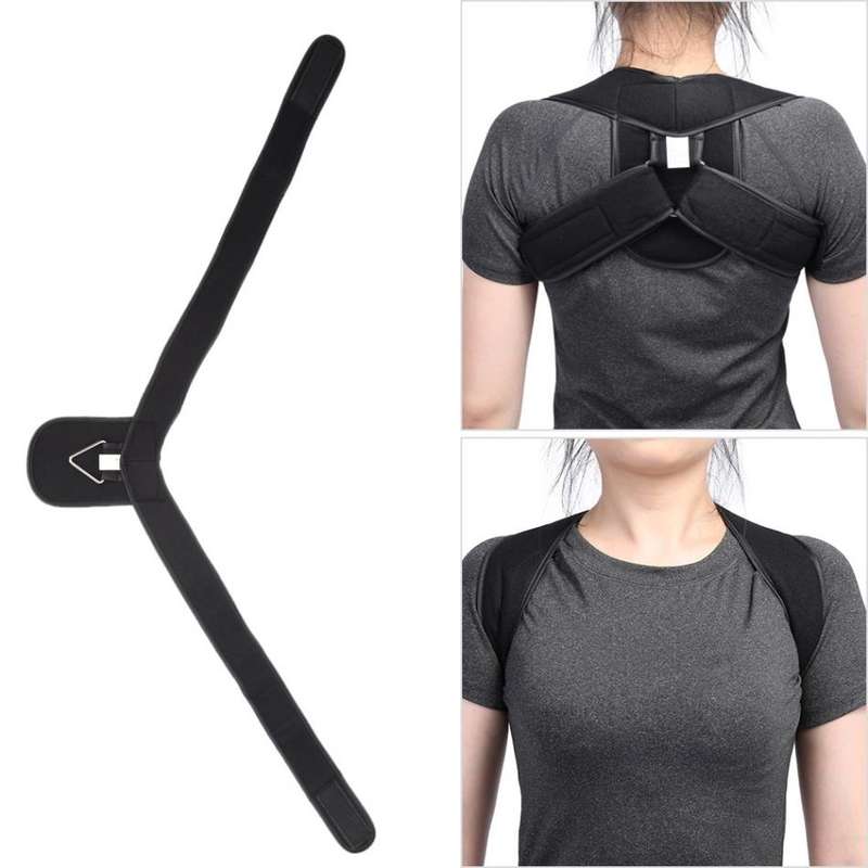 Adjustable Upper Back Shoulder Support Posture Corrector Adult Corset Spine Brace Back Belt, Size:M(