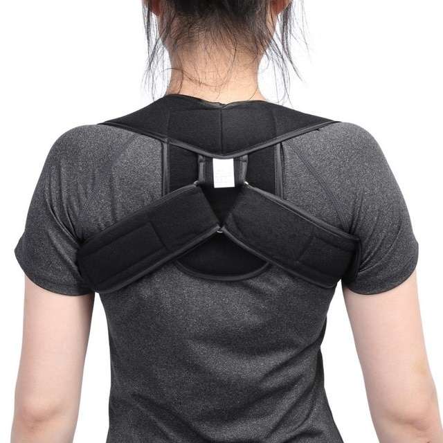 Adjustable Upper Back Shoulder Support Posture Corrector Adult Corset Spine Brace Back Belt, Size:L(