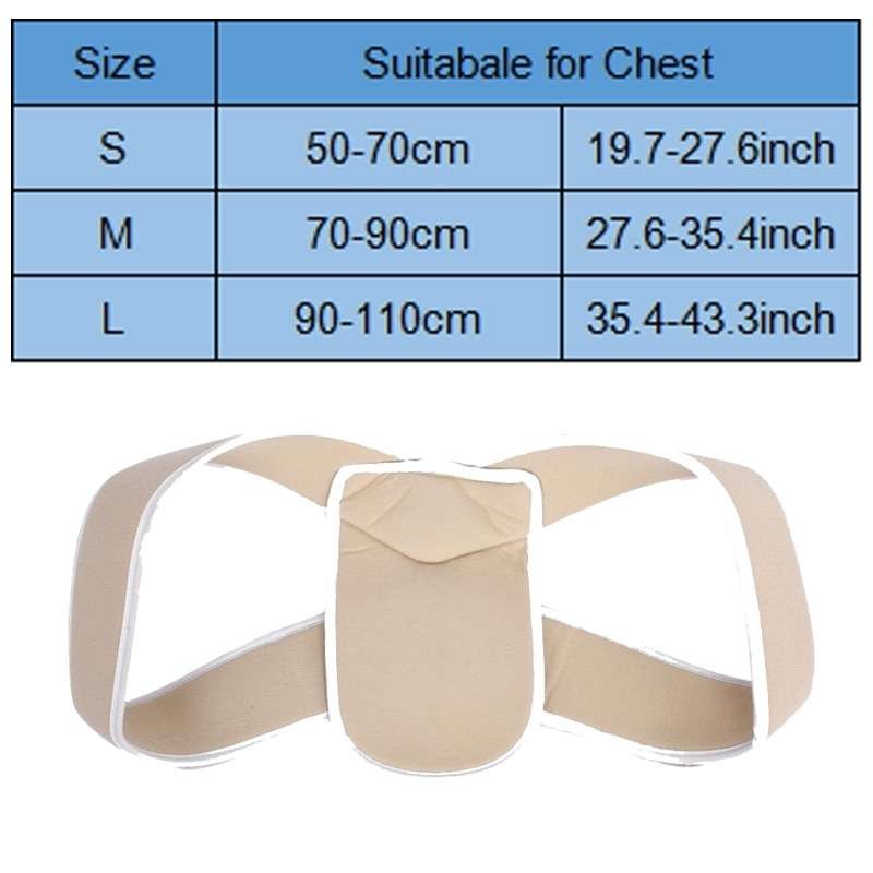 Adjustable Upper Back Shoulder Support Posture Corrector Adult Corset Spine Brace Back Belt, Size:L(
