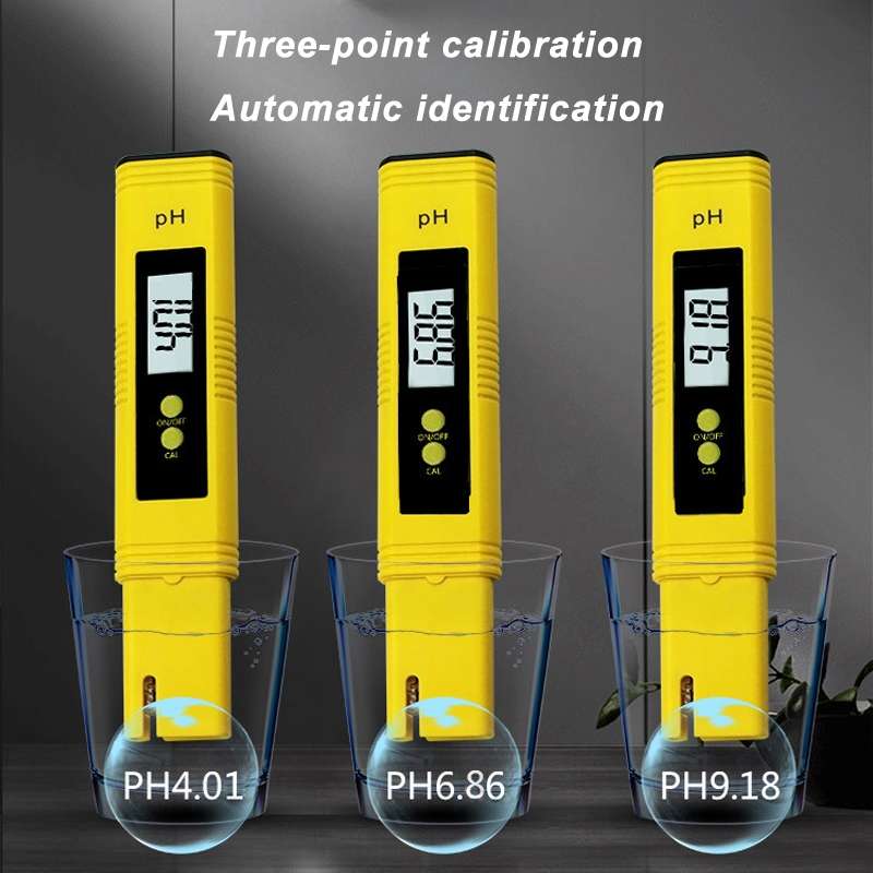 Portable High-precision PH Test Pen PH Acidity Meter PH Water Quality Detection Instrument(Yellow)
