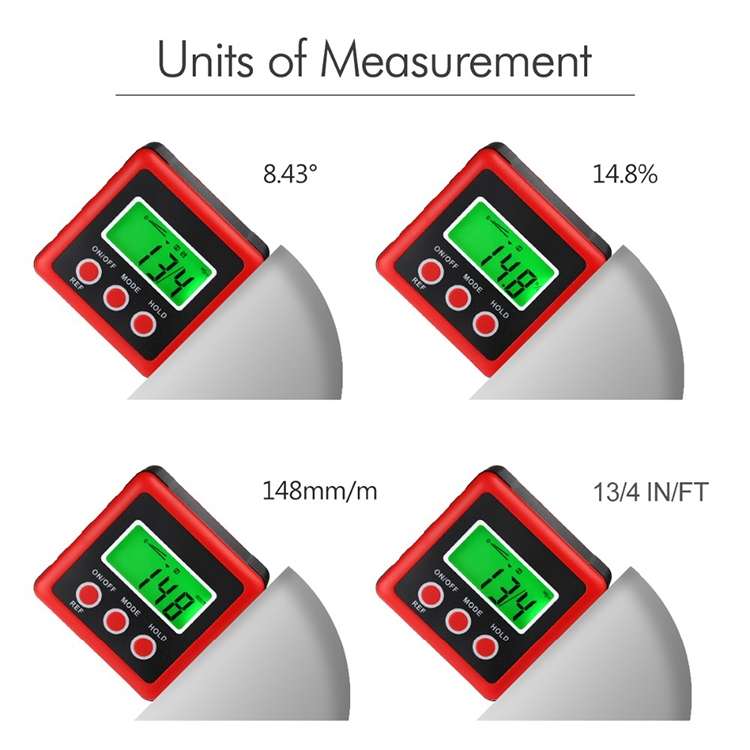 3 Button Mini Precision Magnetic Digital Tilt Box / Tilt Meter / Inclinometer(Blue)