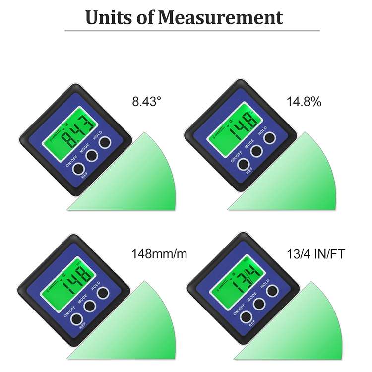 3 Button Mini Precision Magnetic Digital Tilt Box / Tilt Meter / Inclinometer(Blue)