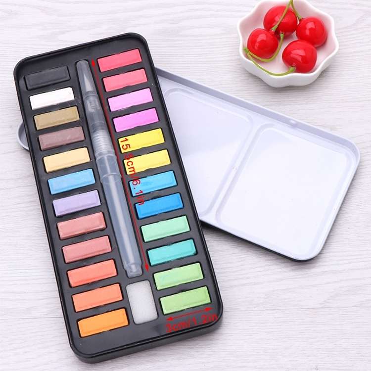 Solid Watercolor Paint Set Portable Drawing Acrylic Art Painting Supplies(24 colors)