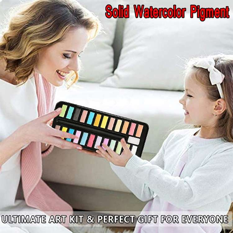 Solid Watercolor Paint Set Portable Drawing Acrylic Art Painting Supplies(24 colors)