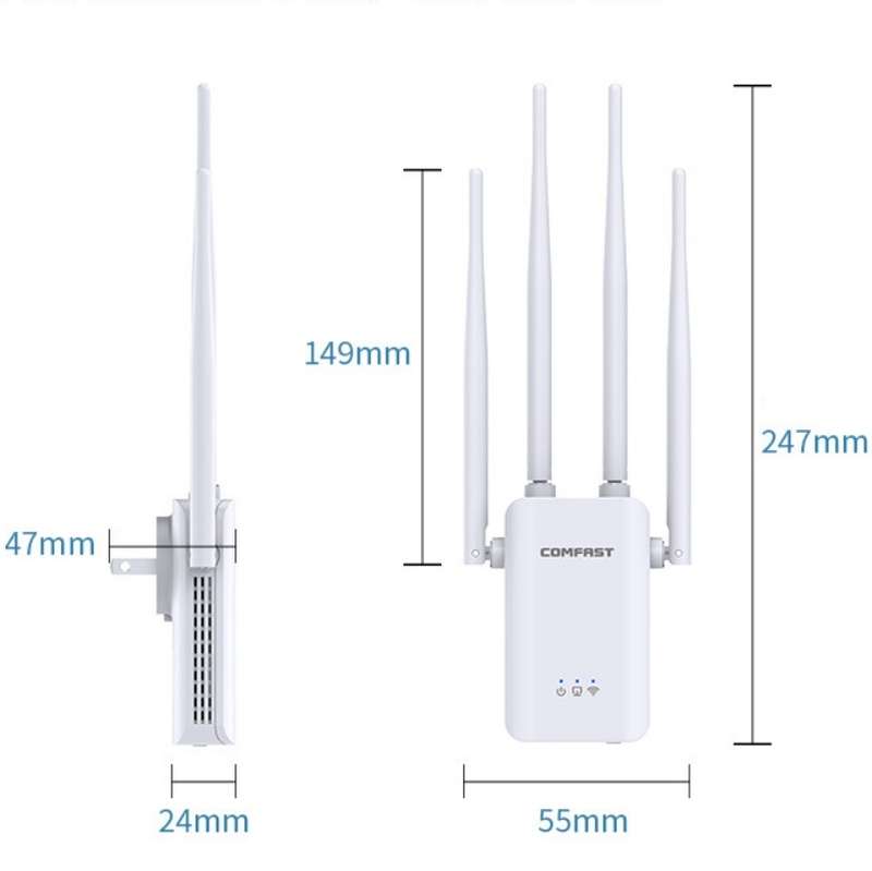 Comfast CF-WR304S 300M 4 Antenna Wireless Repeater High-Power Through-Wall WIFI Signal Amplifier, Sp