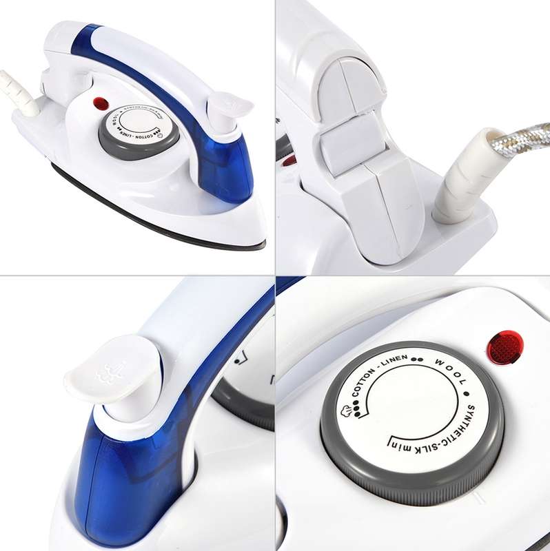 Mini Portable Foldable Electric Steam Iron For Clothes With 3 Gears Teflon Baseplate Handheld Flatir