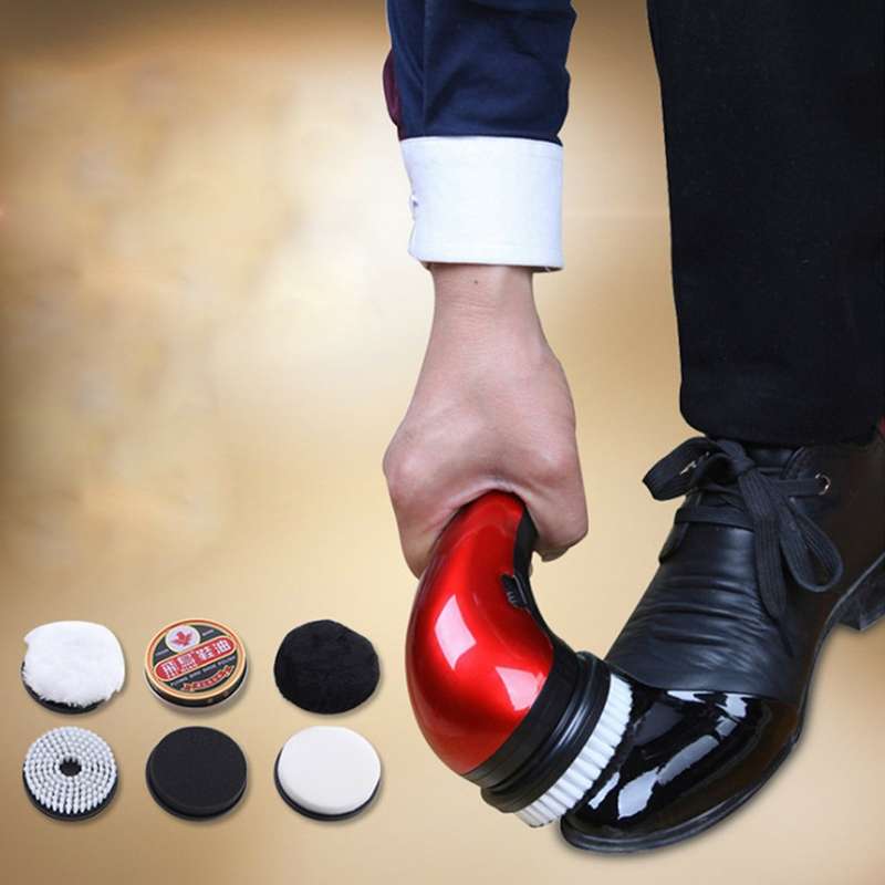 CNaier AE-710 Portable Handheld Automatic Electric Shoe Brush Shine Polisher(Silver)
