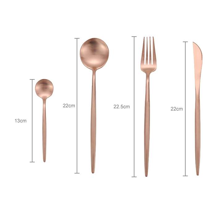 Stainless Steel Cutlery Knives Forks Spoons Western Kitchen Dinnerware Home Party Tableware Set(Rose