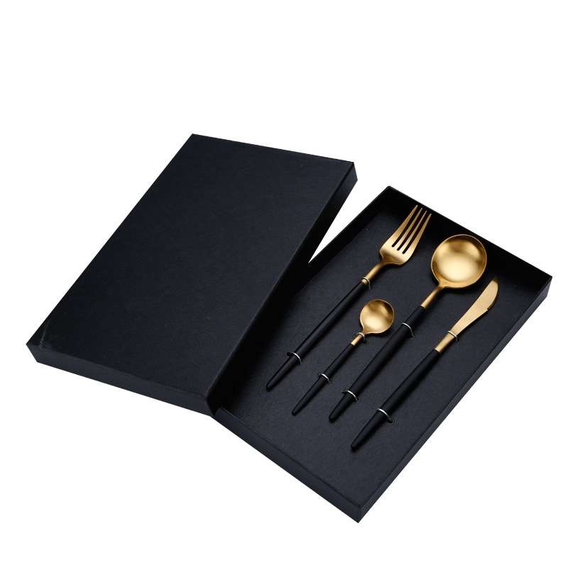 Stainless Steel Cutlery Knives Forks Spoons Western Kitchen Dinnerware Home Party Tableware Set(Rose
