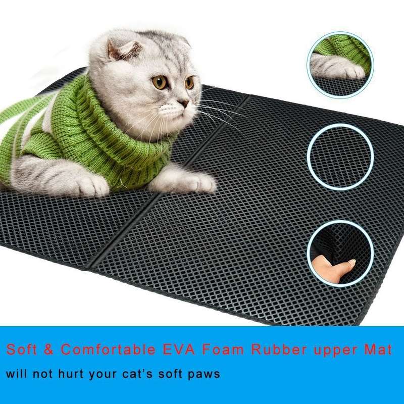 Waterproof Pet Cat Litter Mat EVA Double Layer Cat Litter Trapping Pets Mat Pad Bottom Non-slip Pet